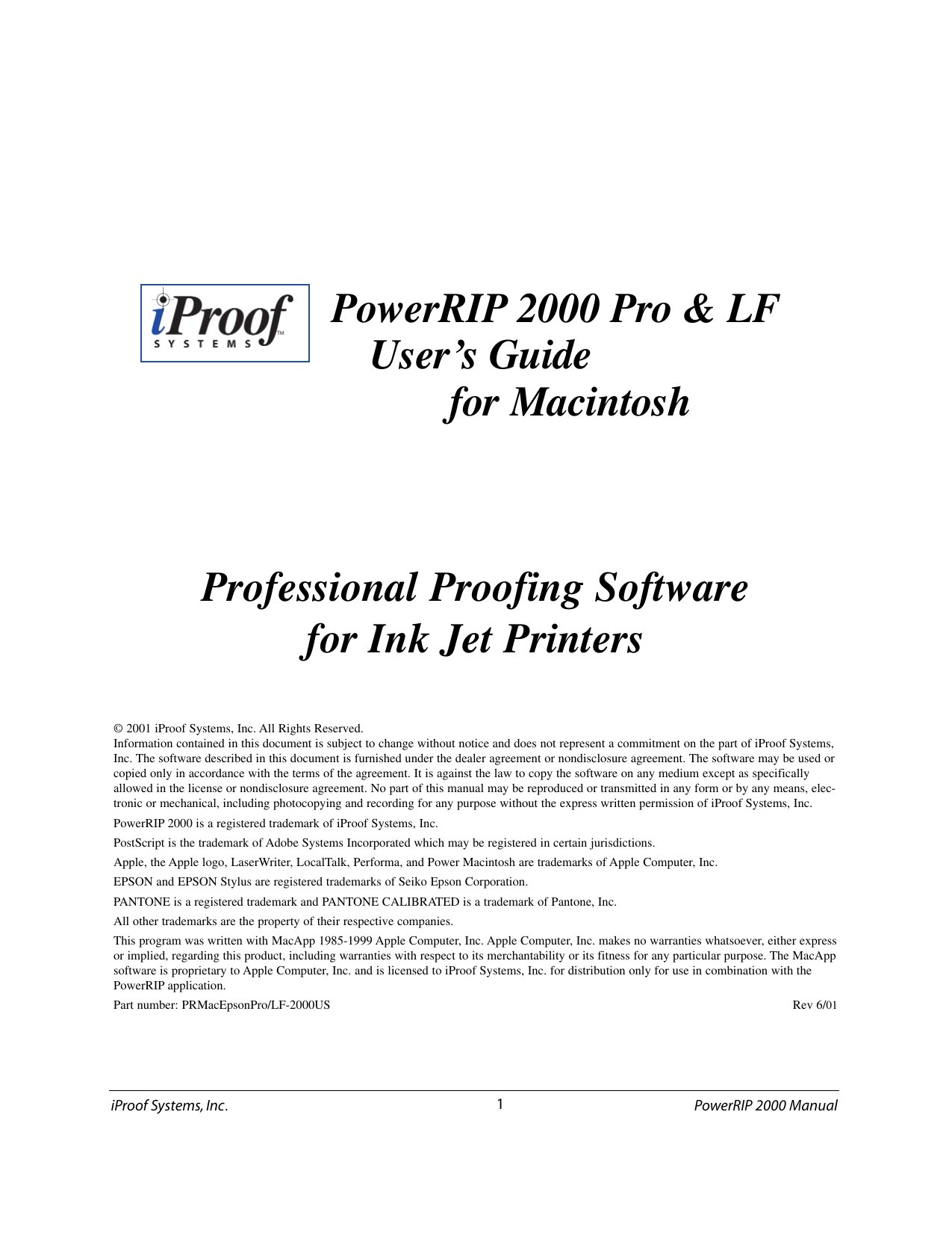 PowerRIP 2000 Manual Rev 6 01