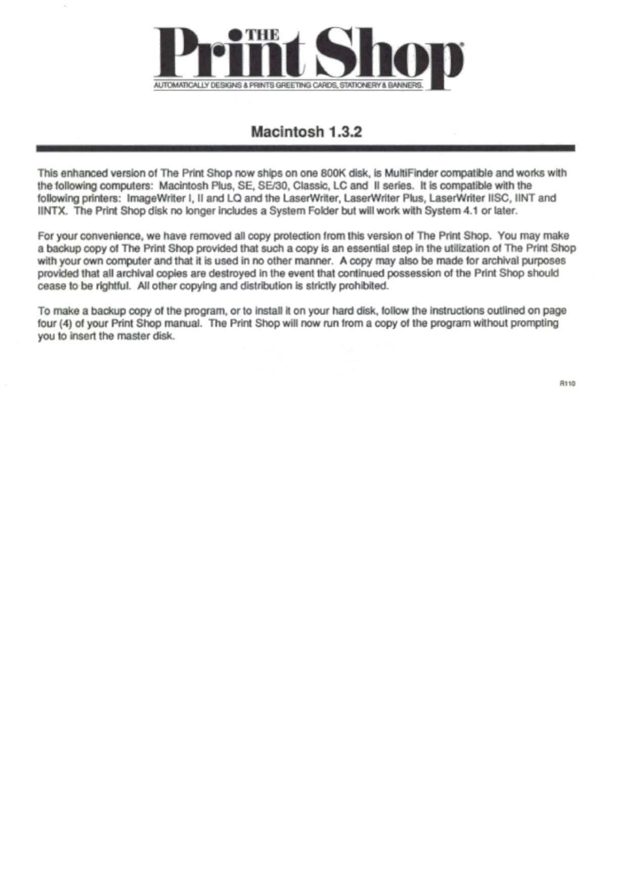 Print Shop Manual