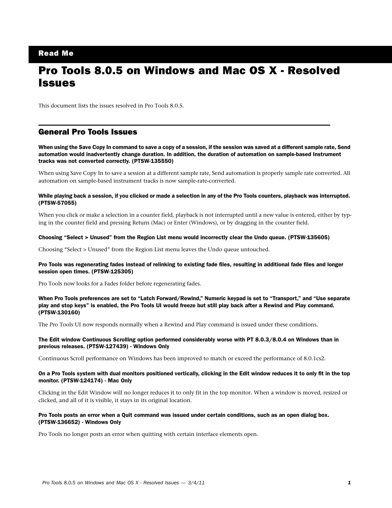 Pro Tools 805 Release Notes 70874