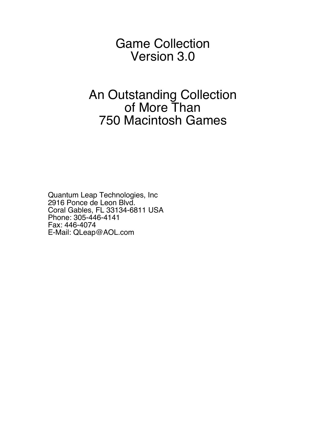 QL Games List