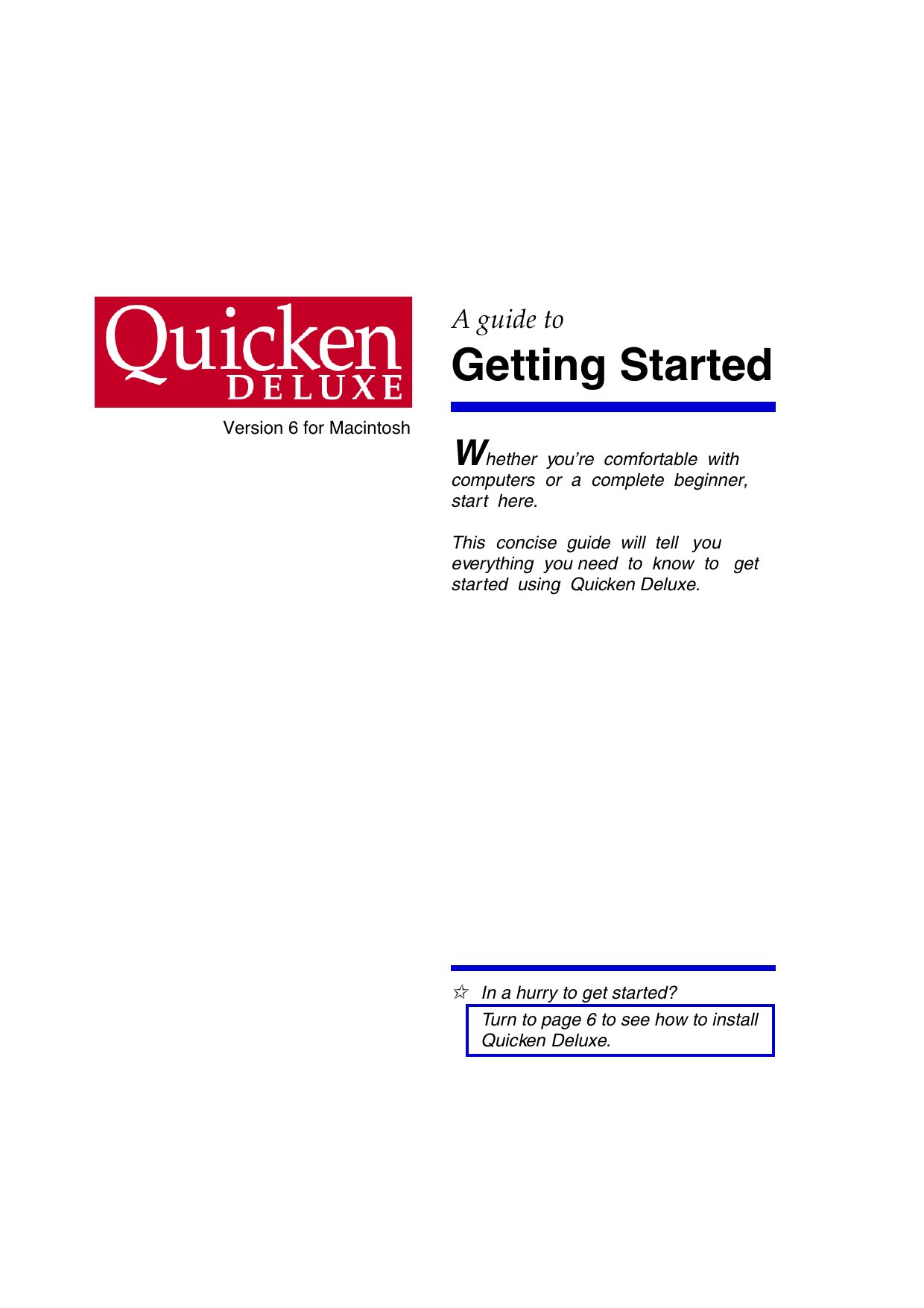 Quicken Dlx 6 Manual
