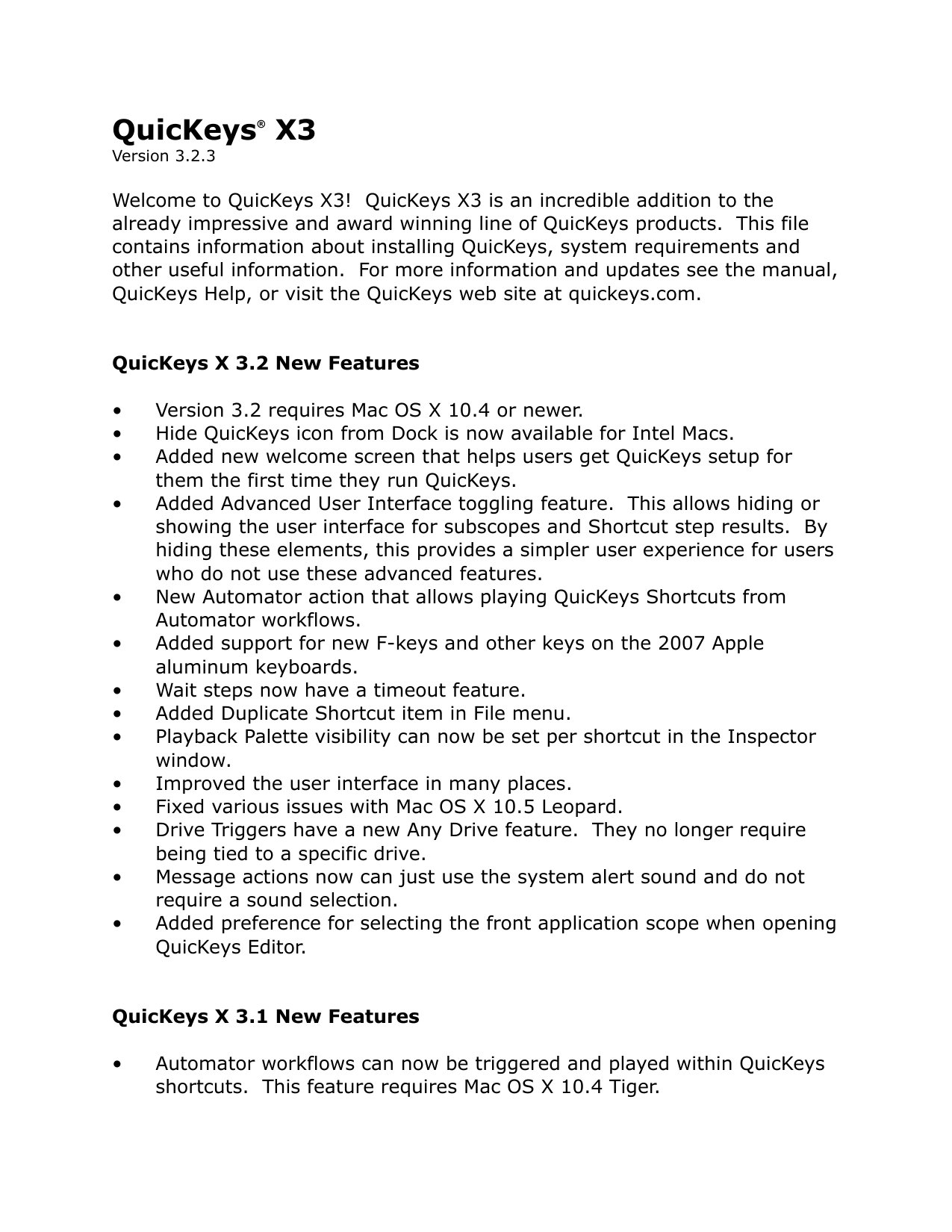 QuicKeysX32 ReadMe