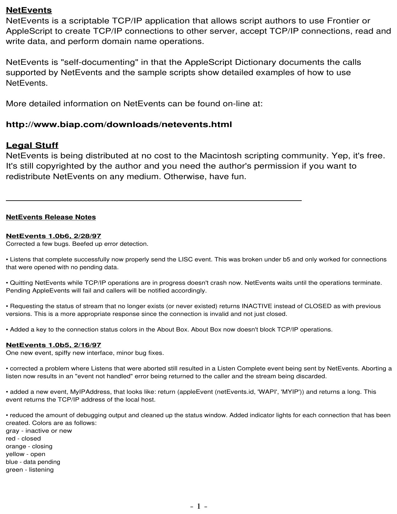 Read Me NetEvents 1.0b6