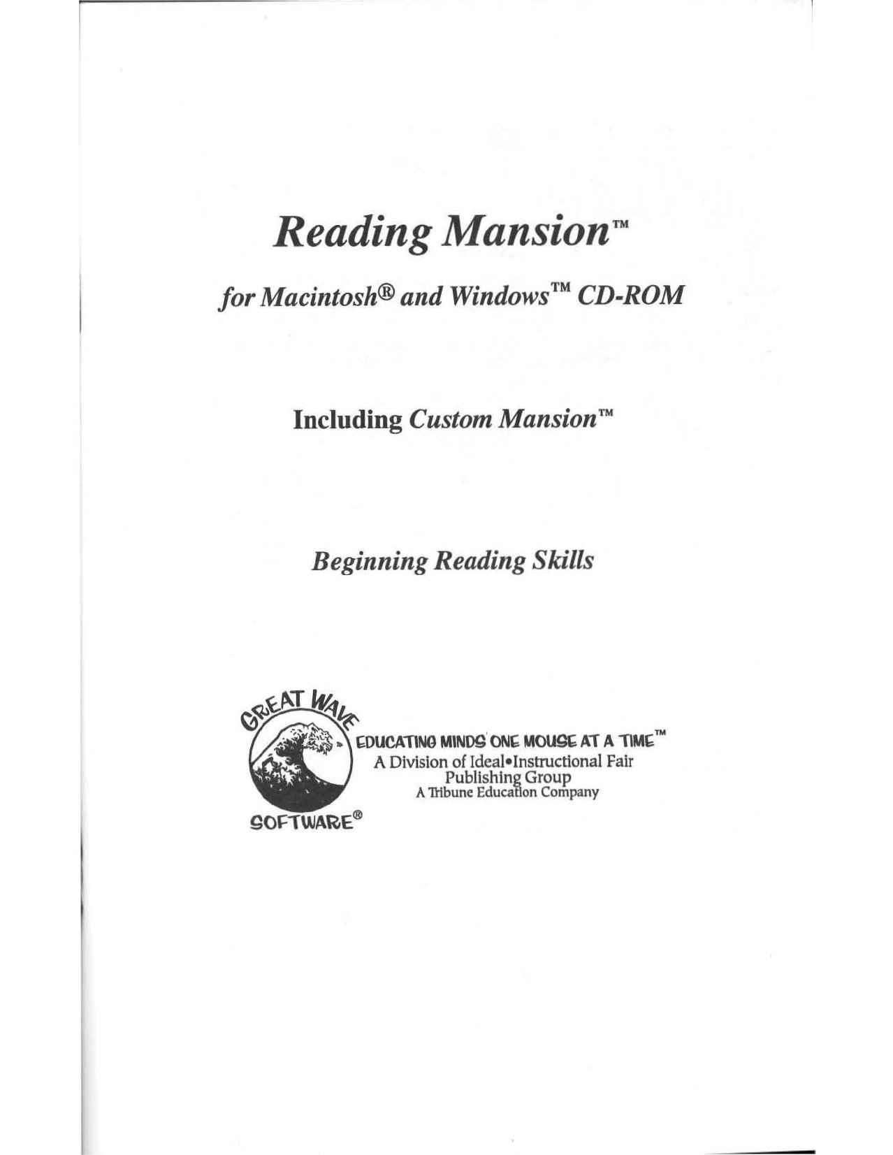 Reading Mansion manual