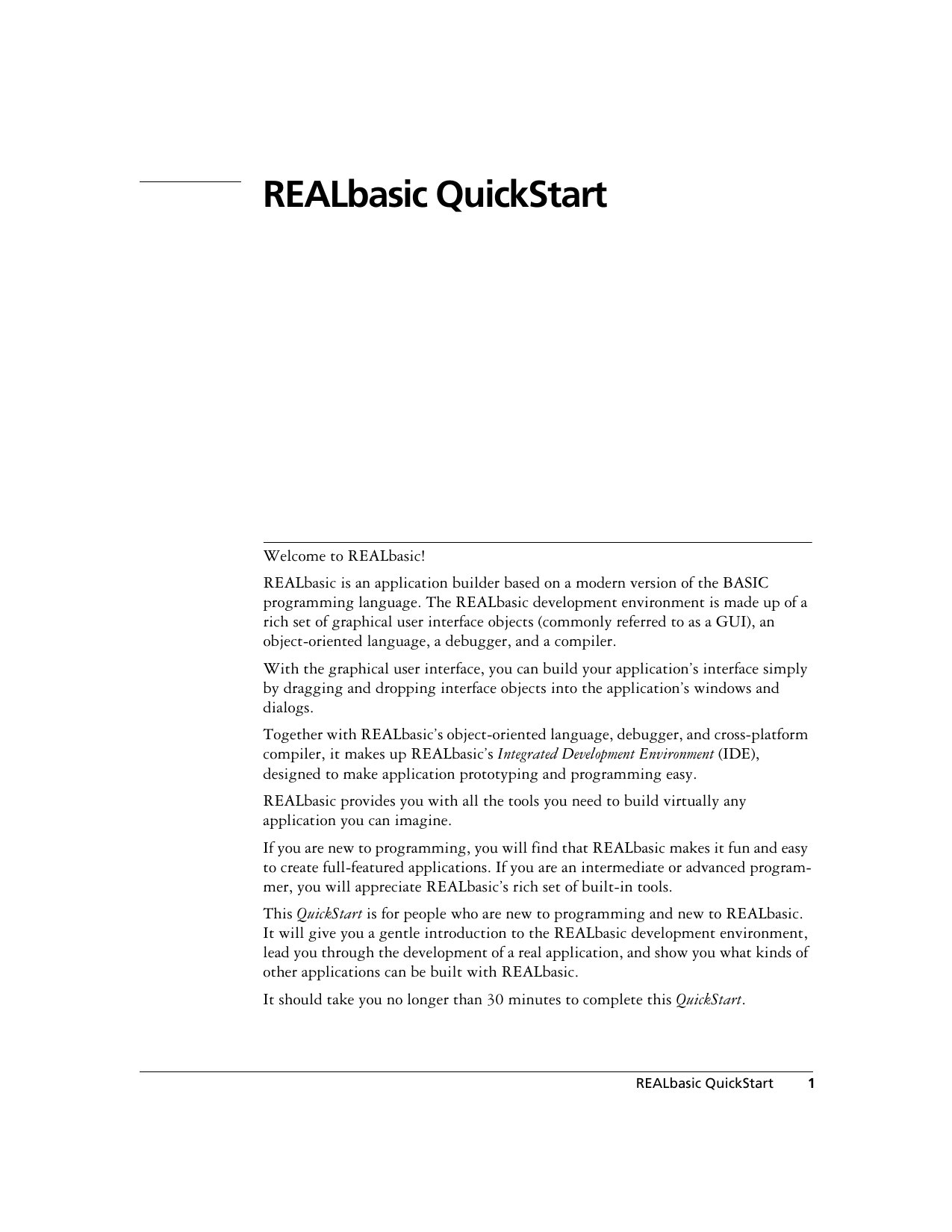 REALbasic Quick Start