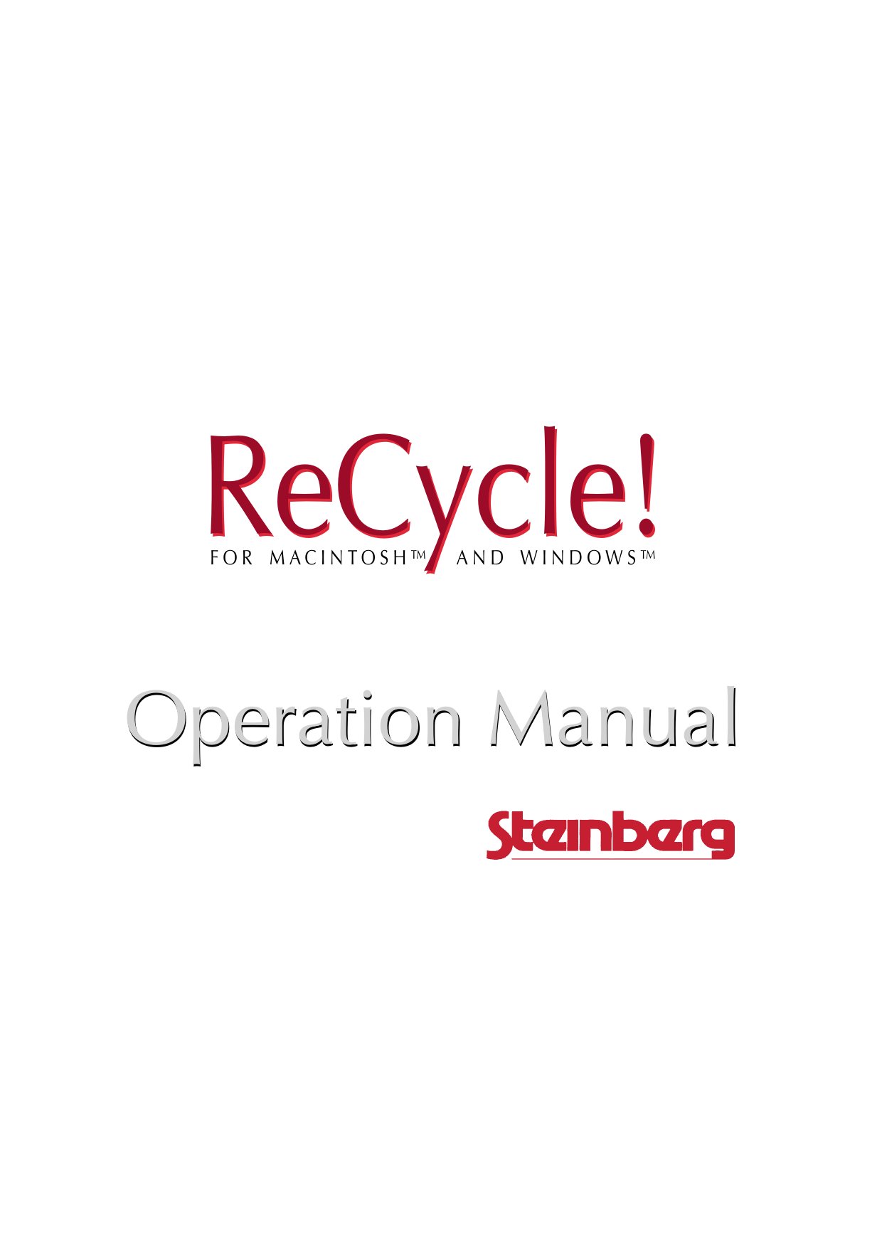 ReCycle 1.6 manual
