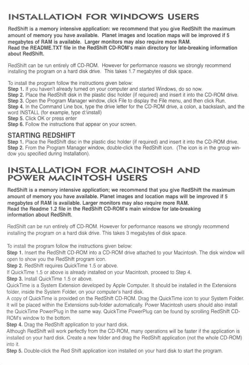 Redshift Installation