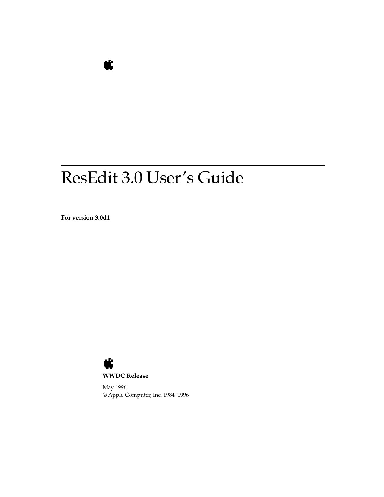 ResEdit 3.0 Users Guide