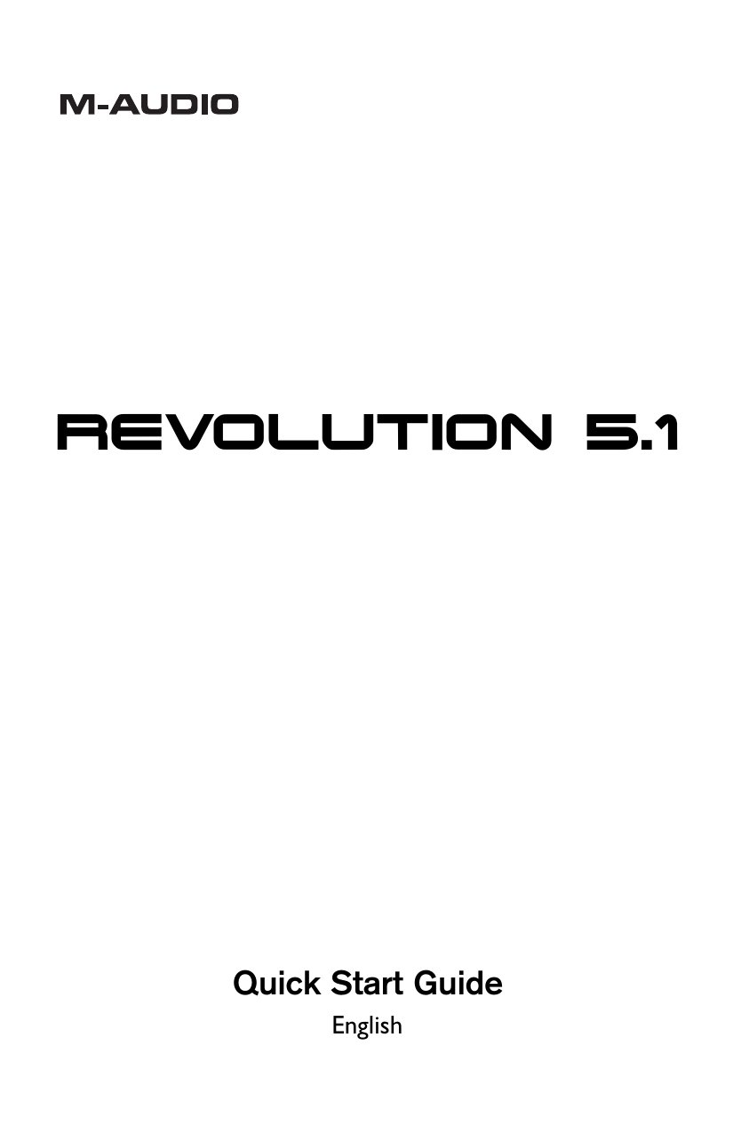 Revolution 5.1 Quick Start Guide English