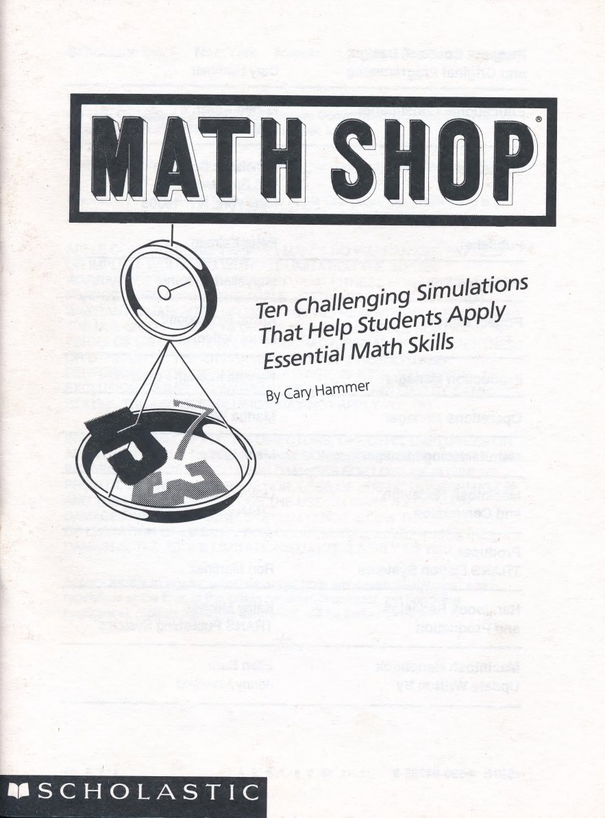 Scholastic Math Shop manual