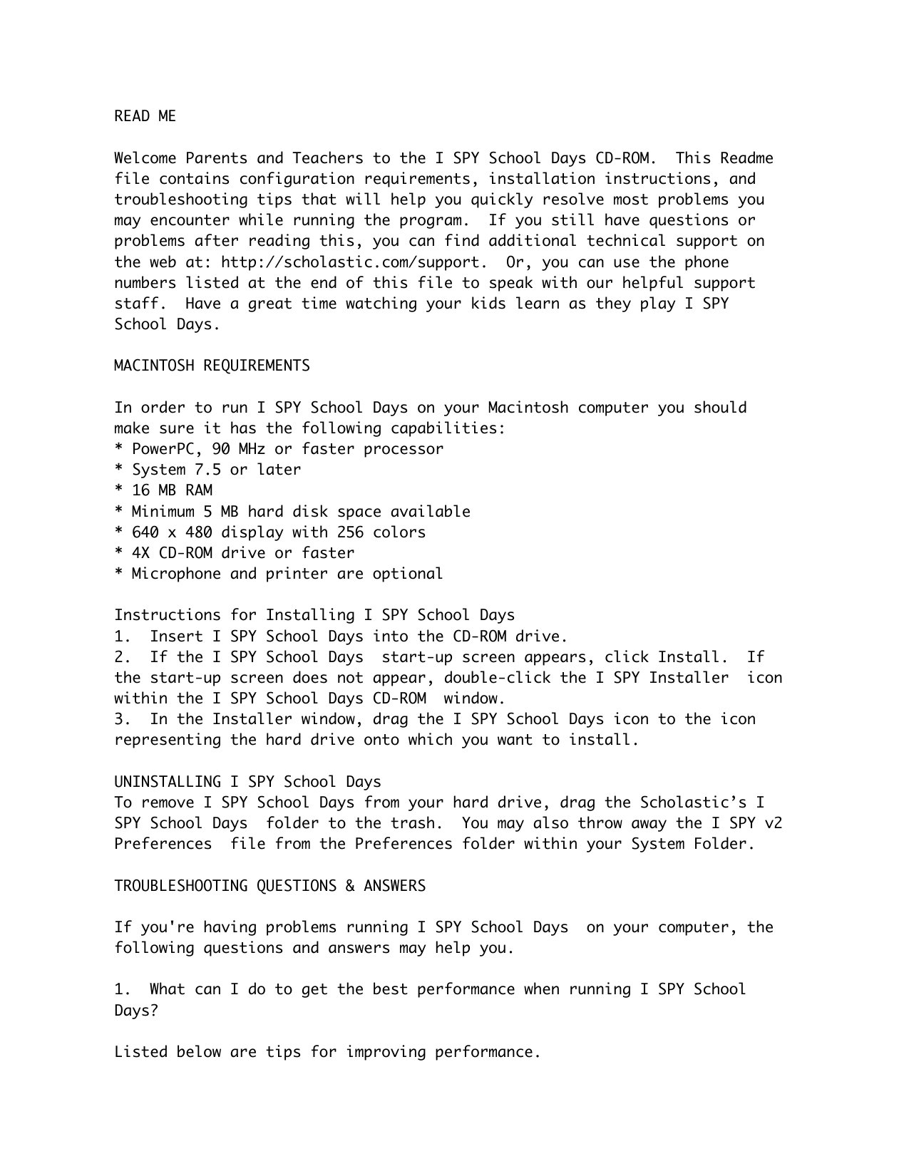 School Days ReadMe