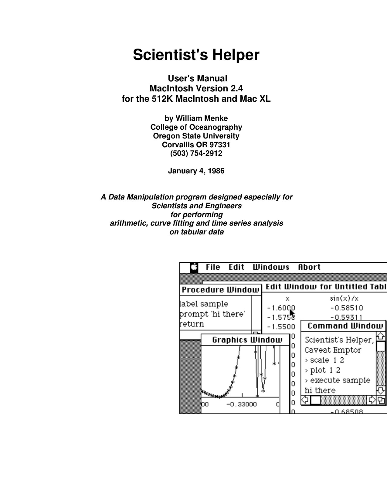 Scientists Helper User Guide