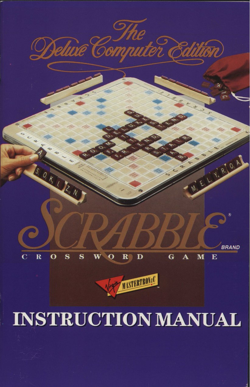 Scrabble Deluxe Instruction Manual 1990