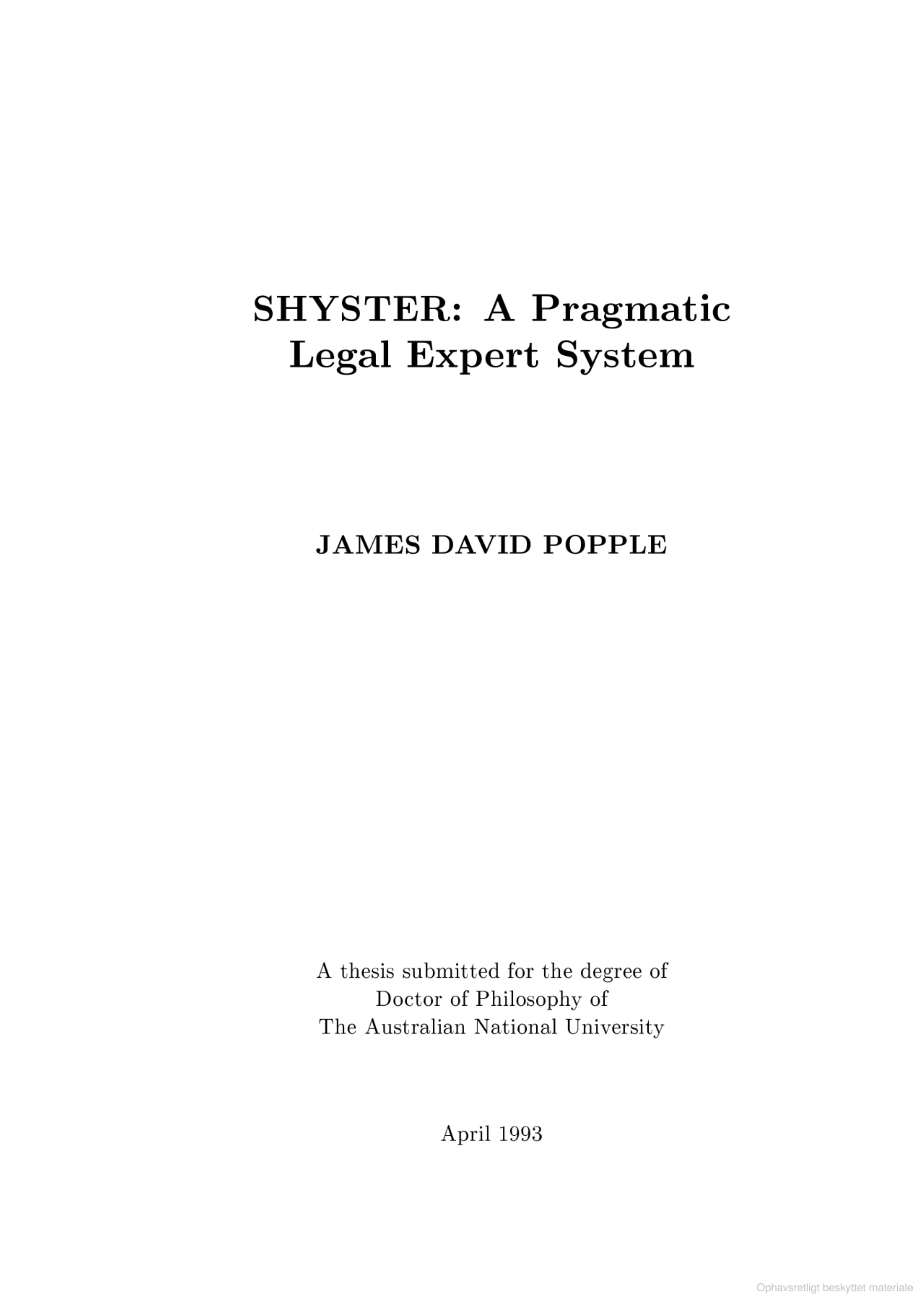 SHYSTER Legal System HQ