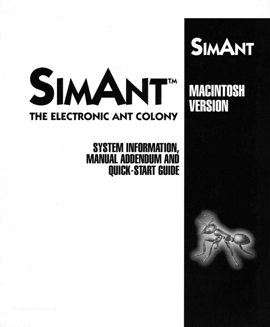 SimAnt Macintosh version addendum