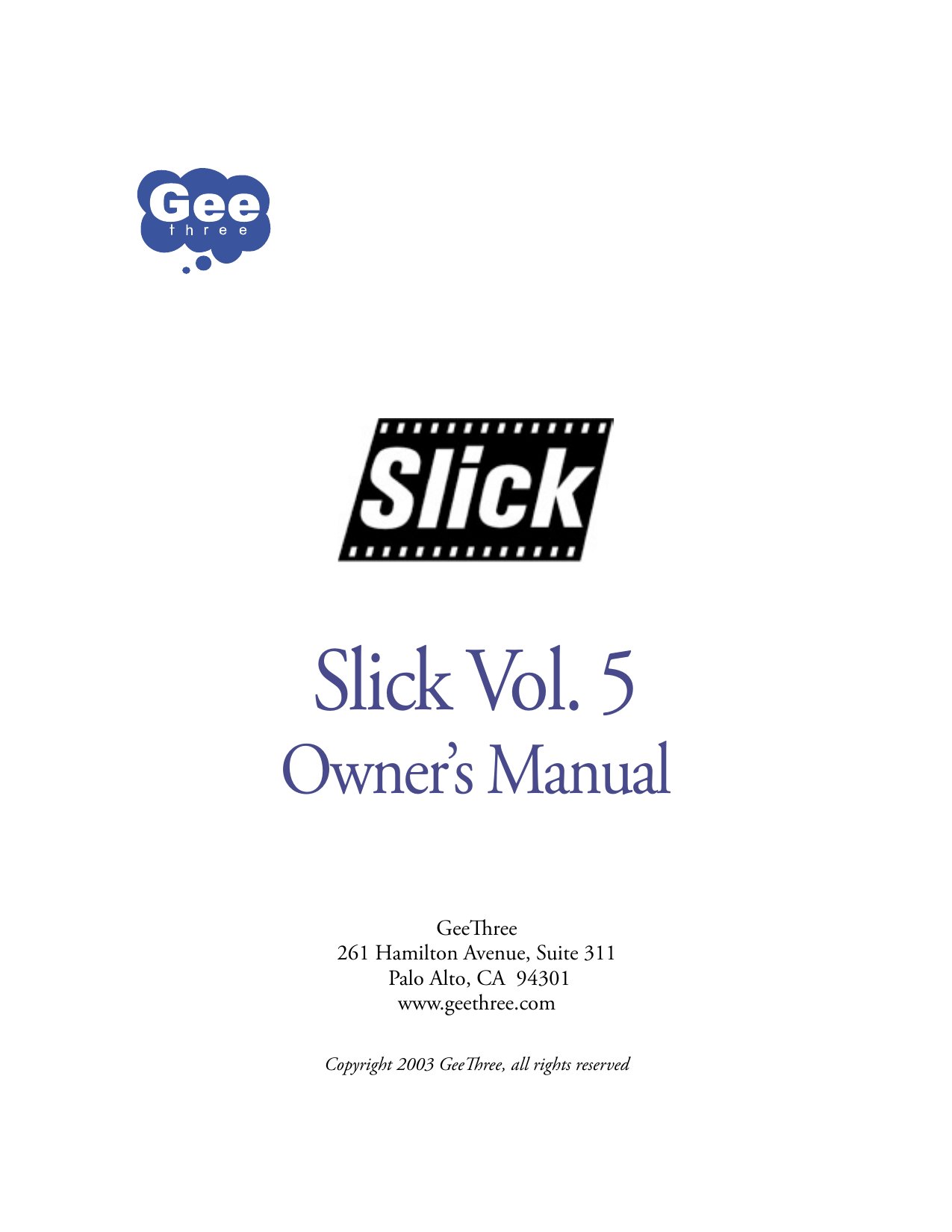 Slick Vol. 5 Manual