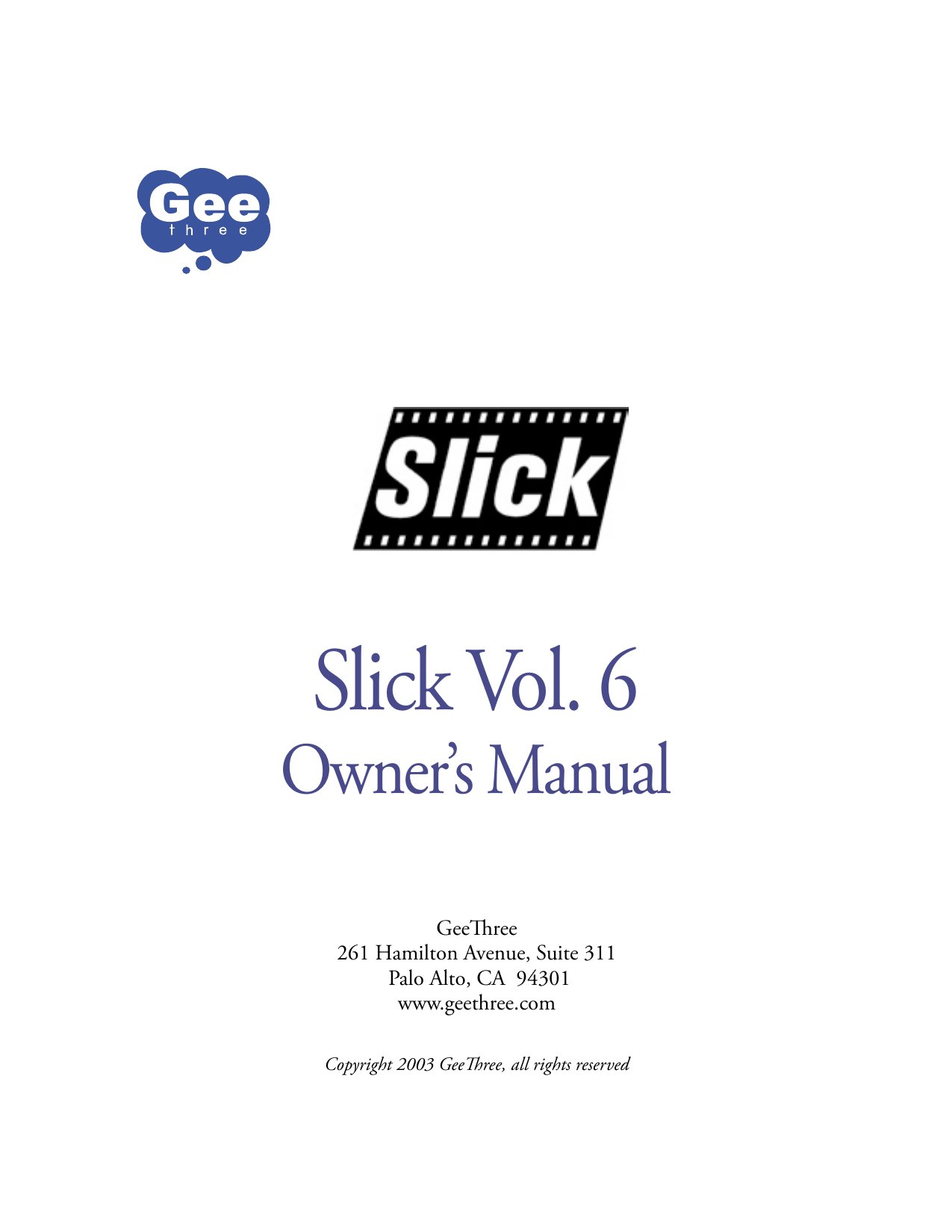 Slick Vol. 6 Manual