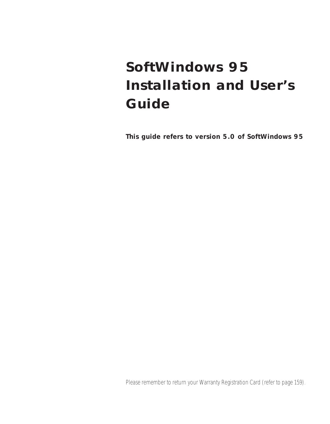 SoftWindows User Guide 0