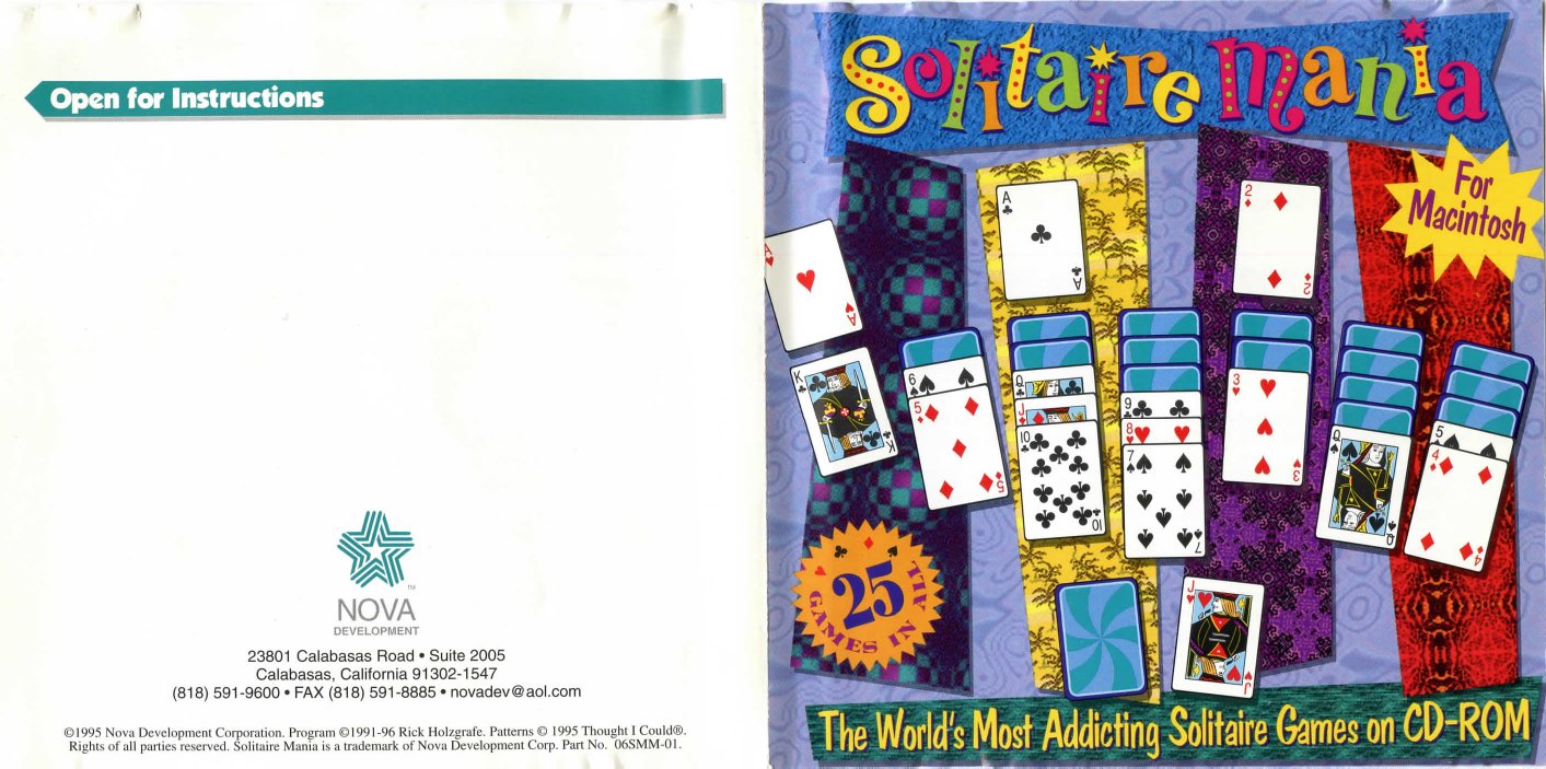 Solitaire Mania booklet