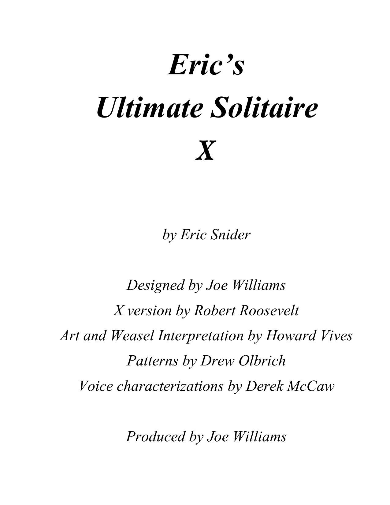 Solitaire X Docs