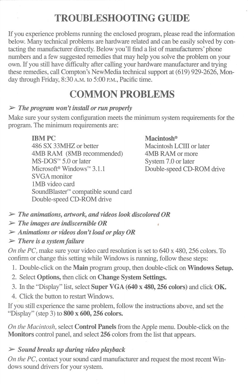SoS TroubleShooting