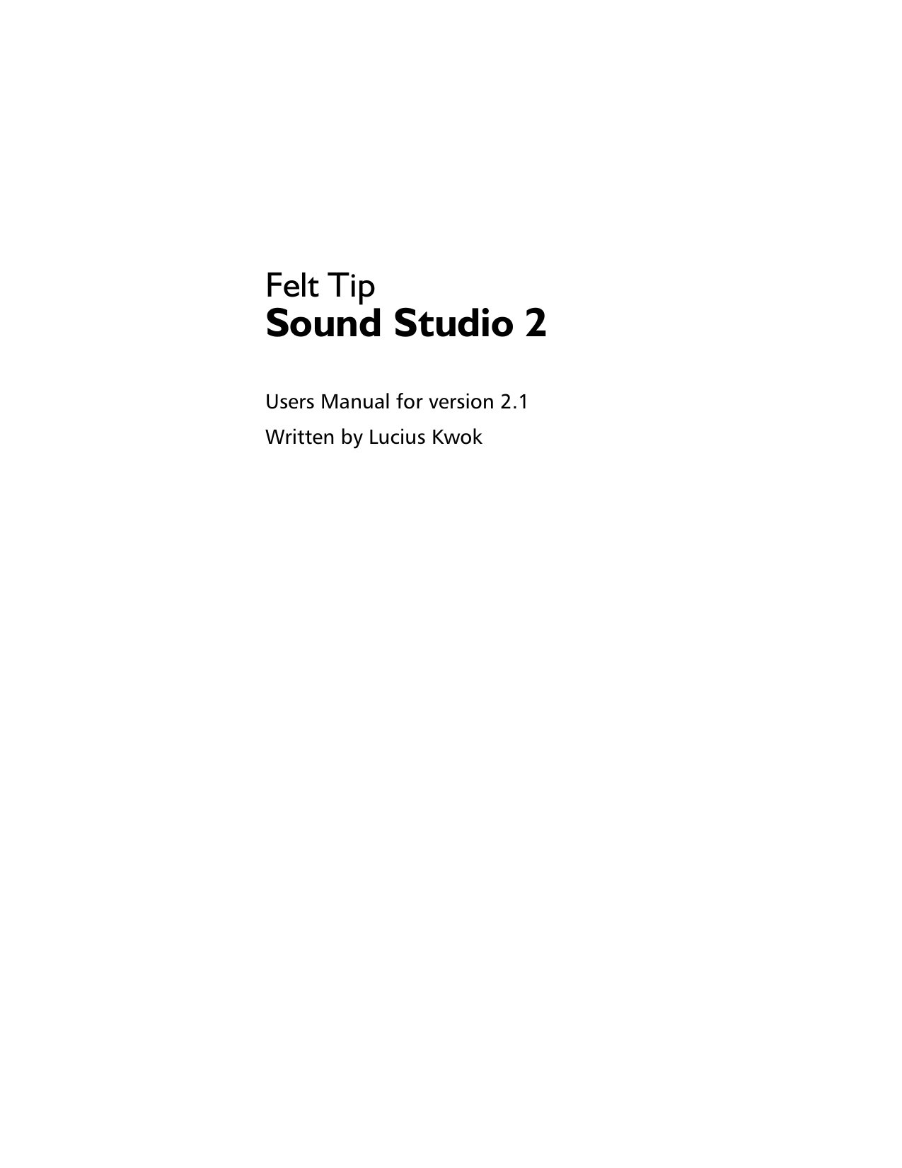 Sound Studio 2 Users Man
