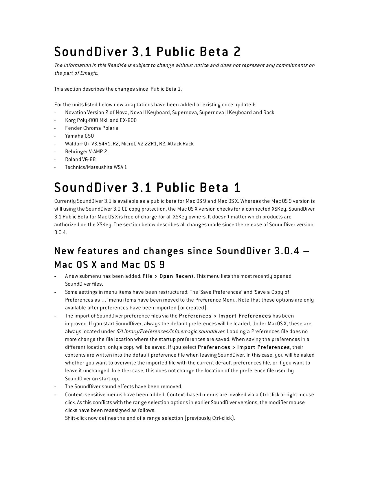 SoundDiver 3.1 PB 2 ReadMe