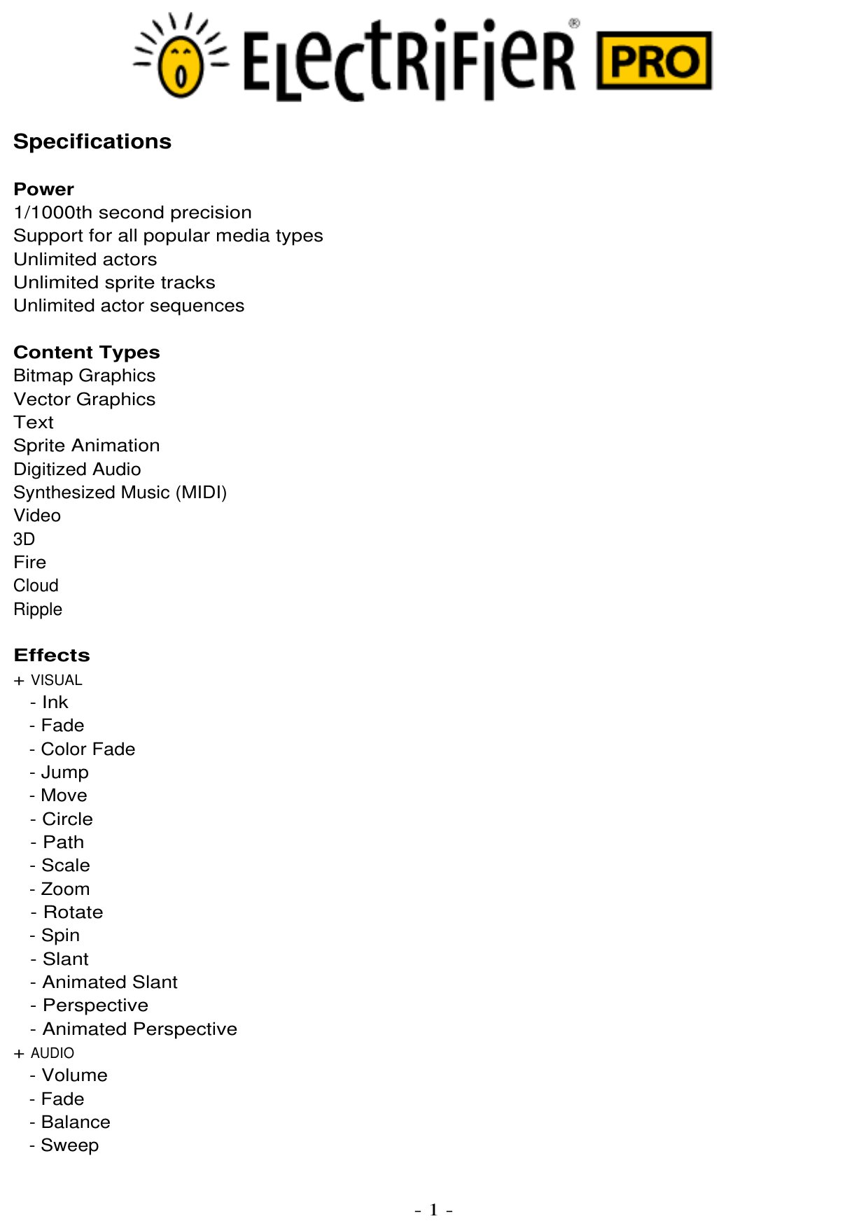 Specifications