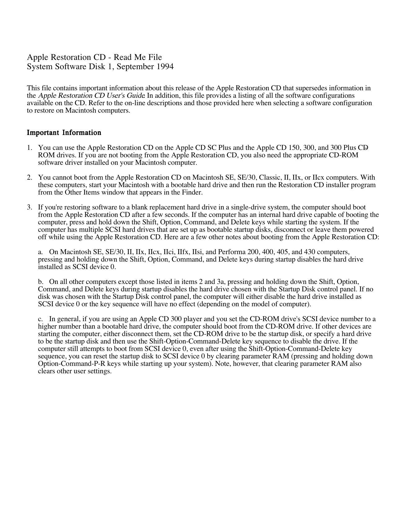 SSW Series Sept 94 ReadMe