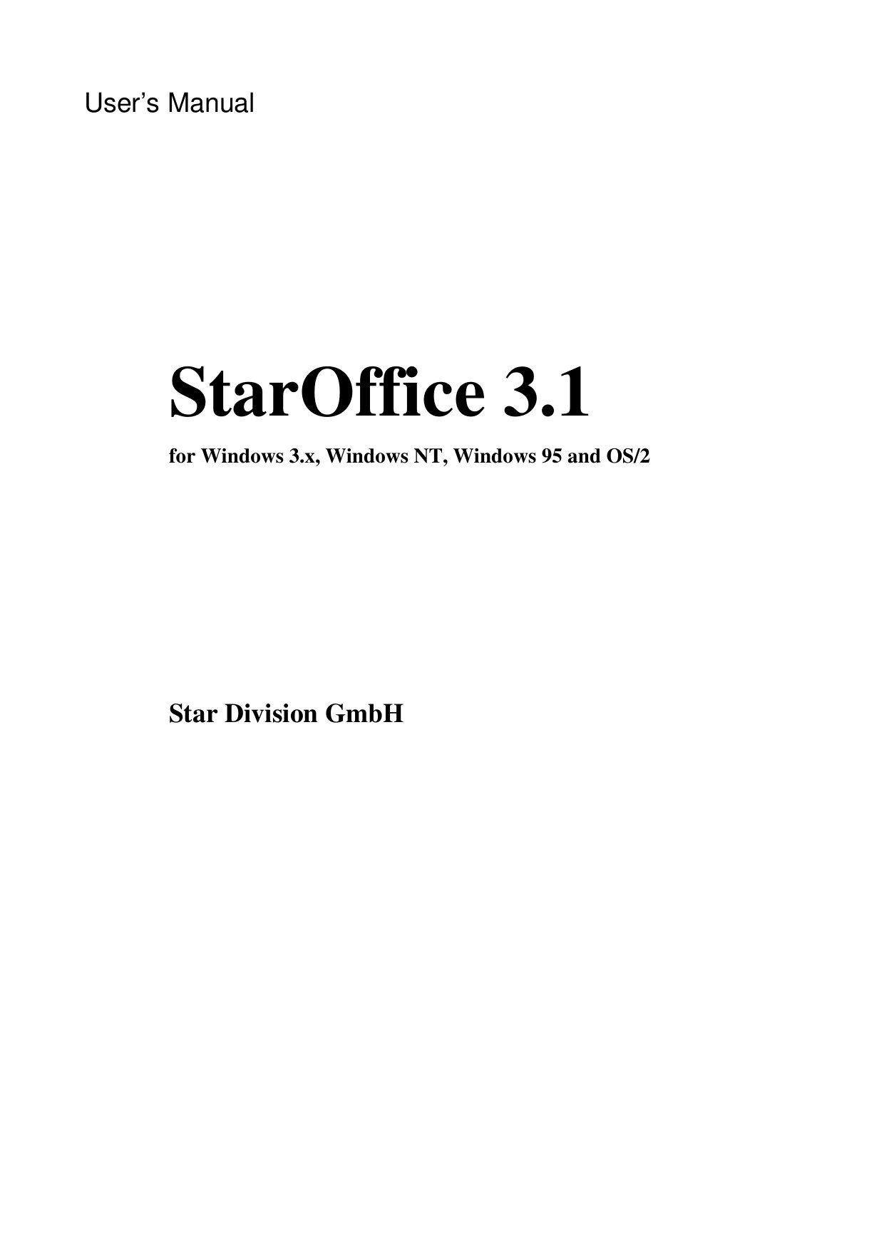 StarOffice31 UserManual