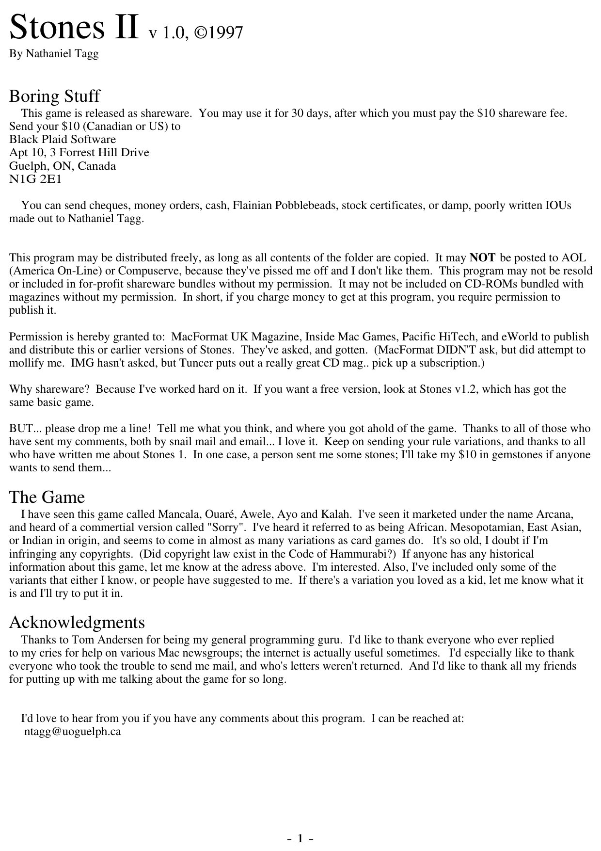 Stones II Readme