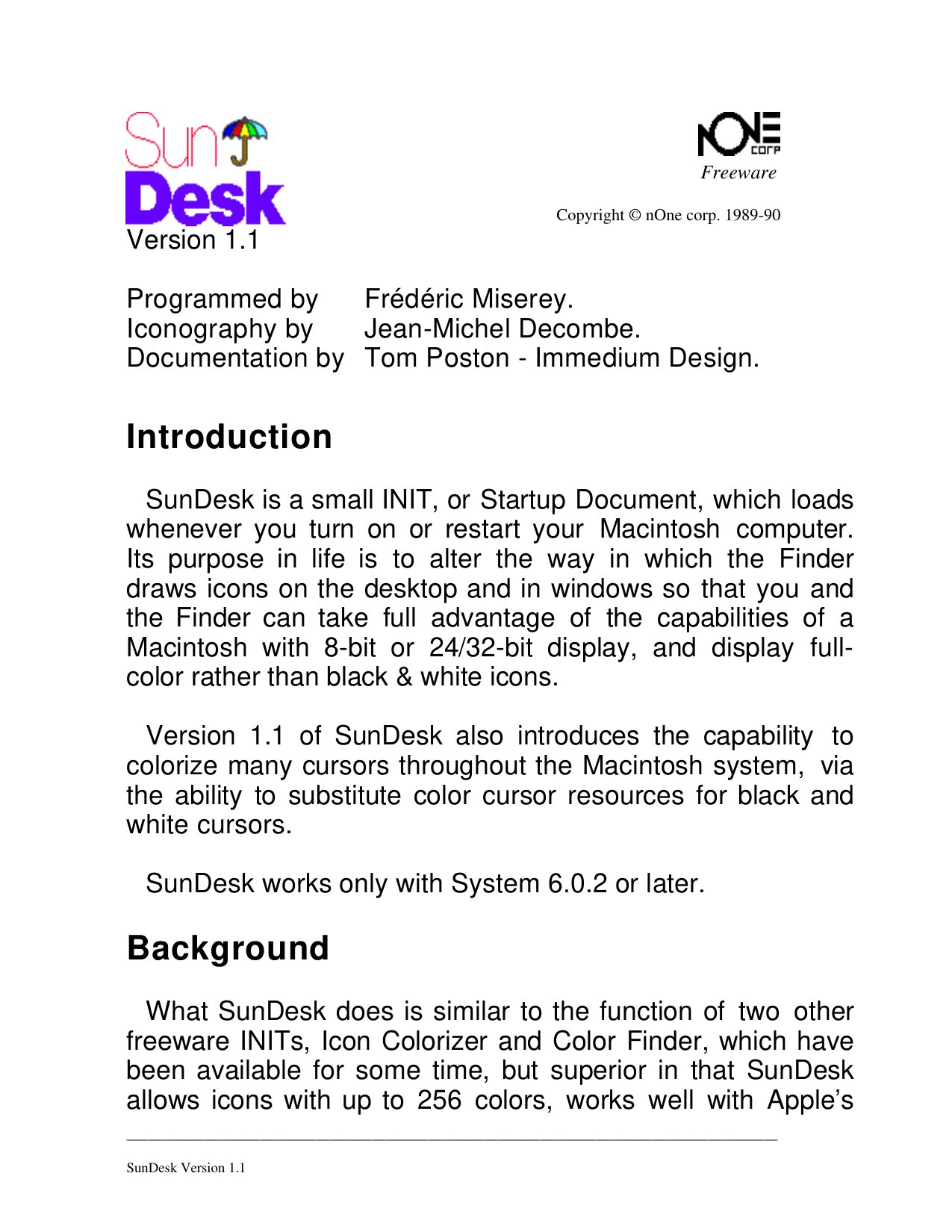 SunDesk manual