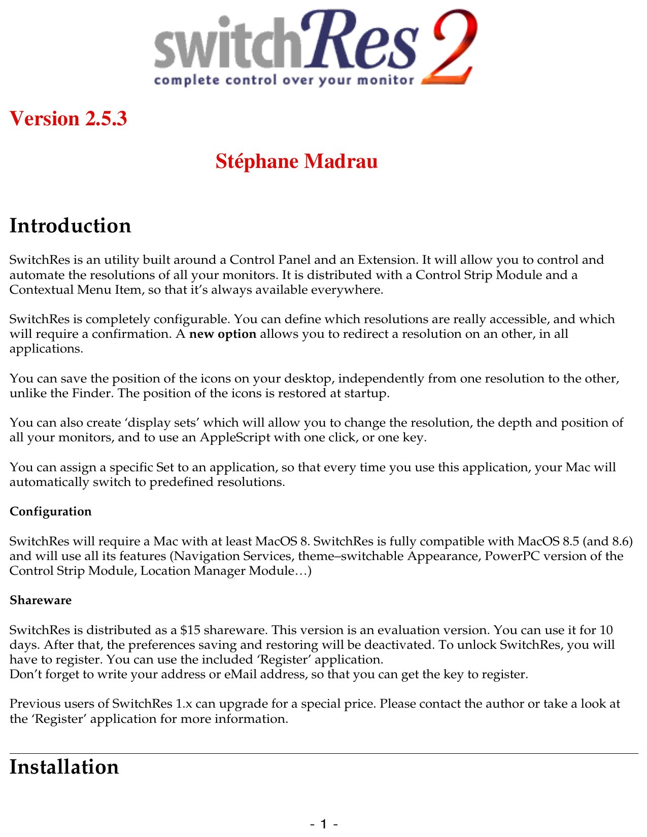 SwitchRes 2 Guide
