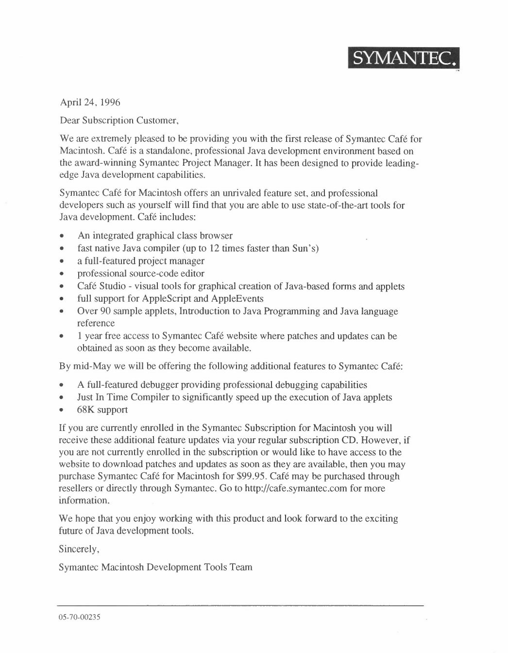 Symantec Cafe Notes