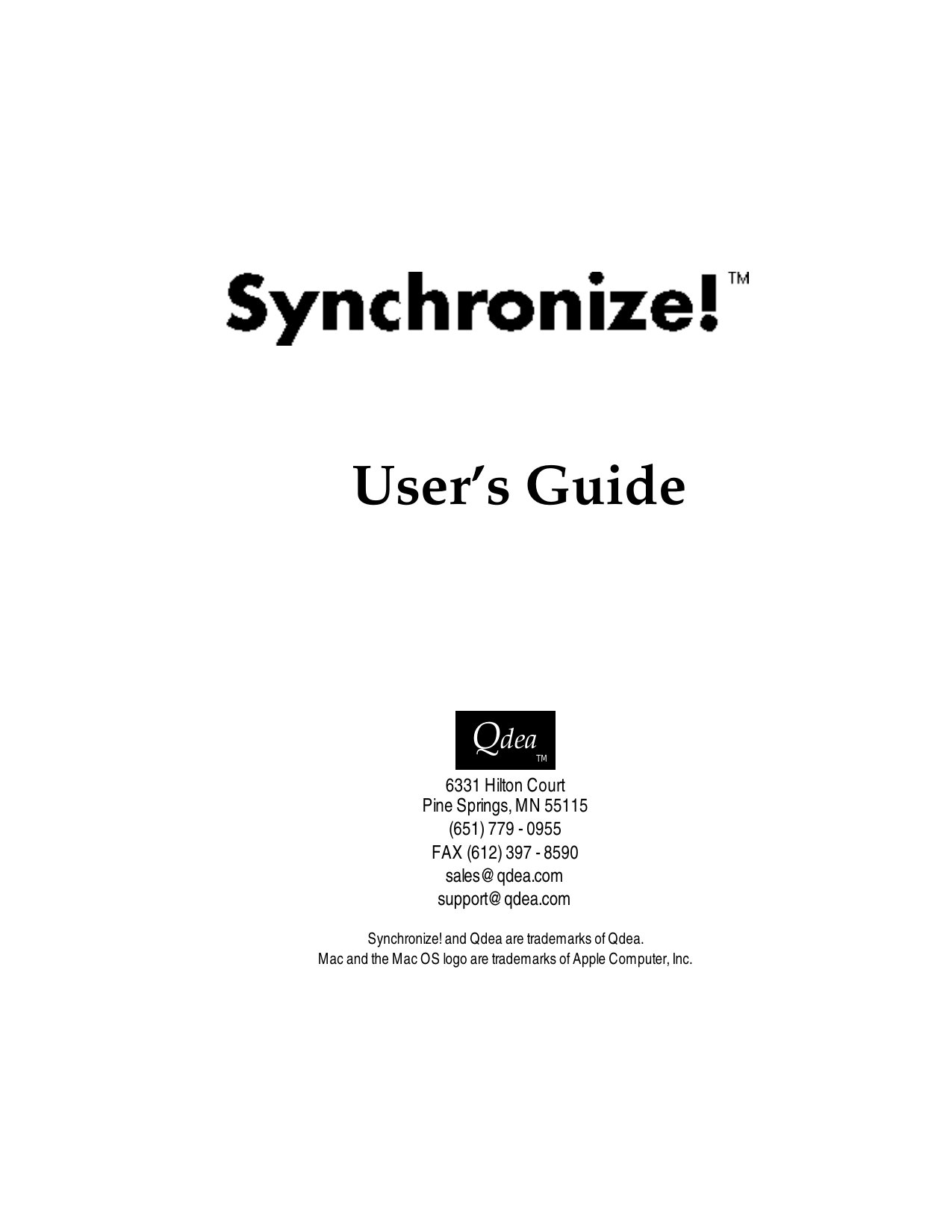 Synchronize User Guide