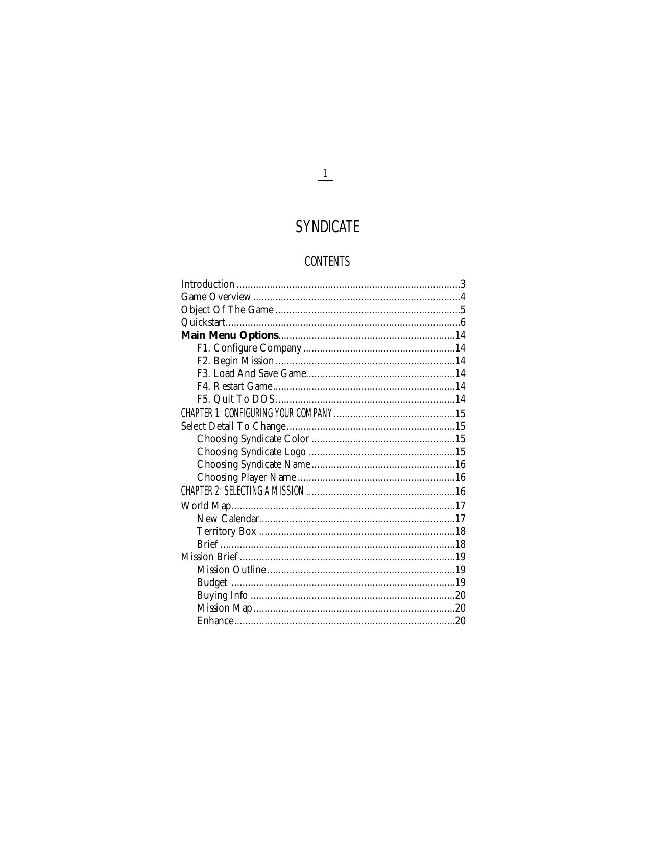 Syndicate Manual