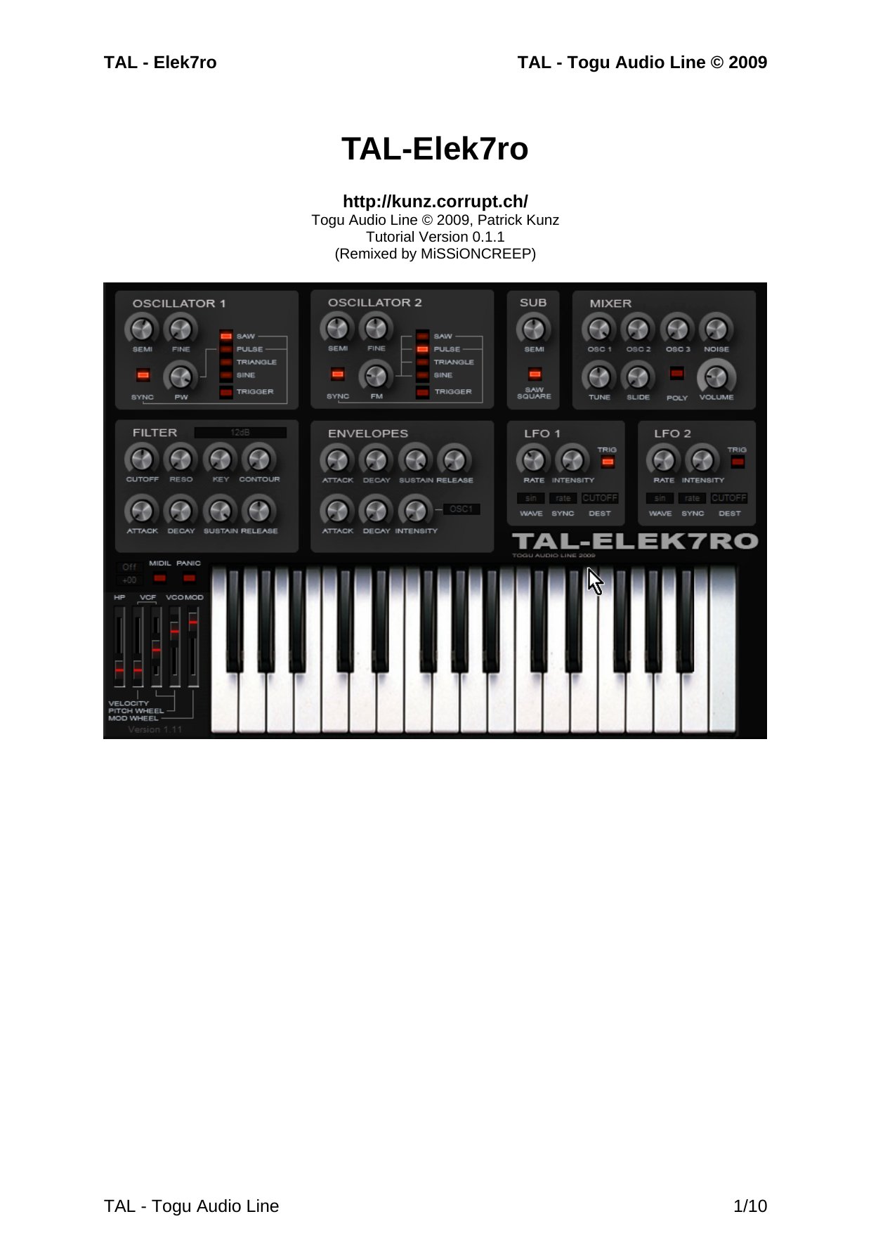 TAL Elek7ro UserManual