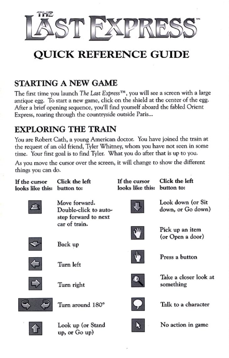 The Last Express Reference Card