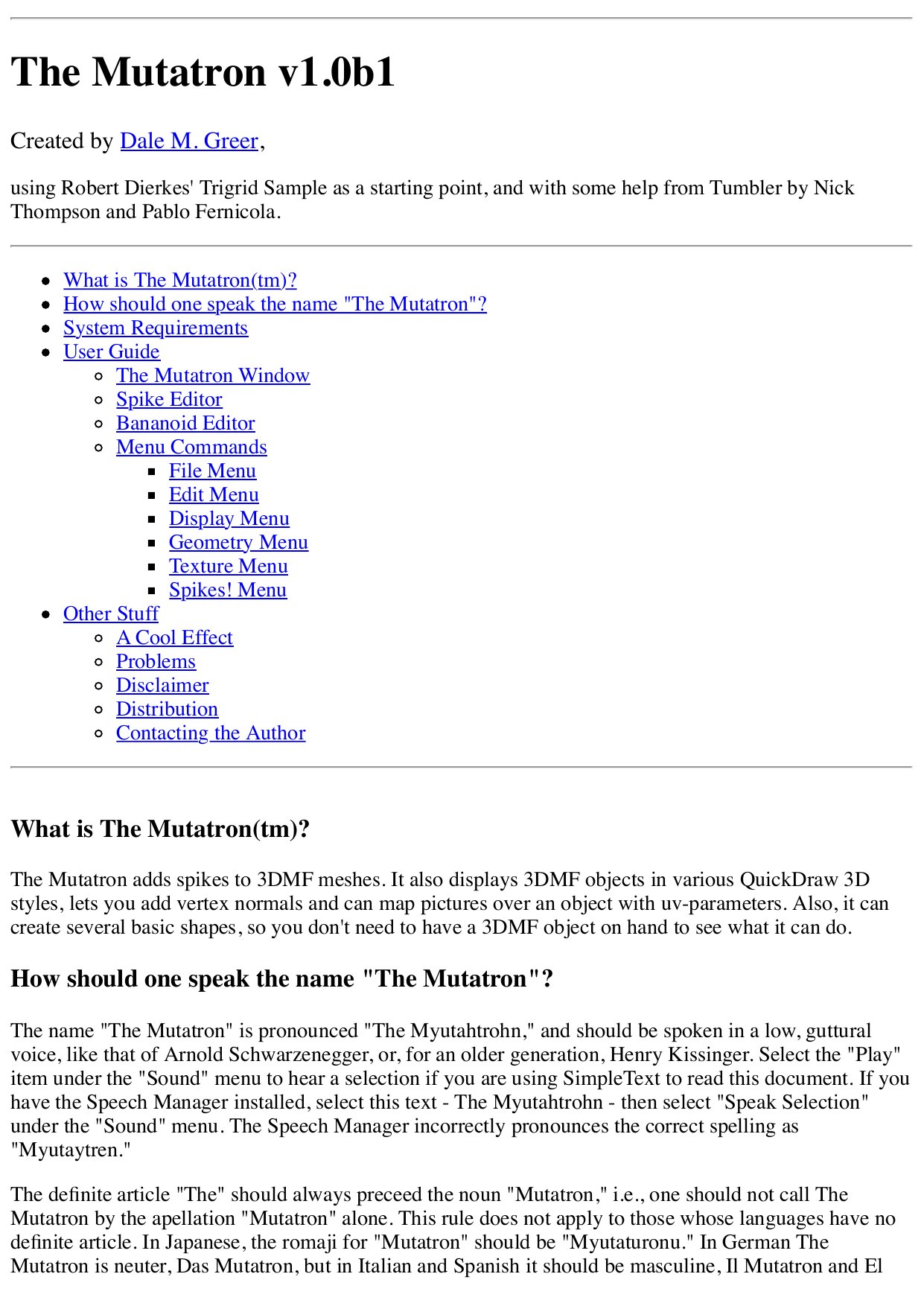The Mutatron Guide