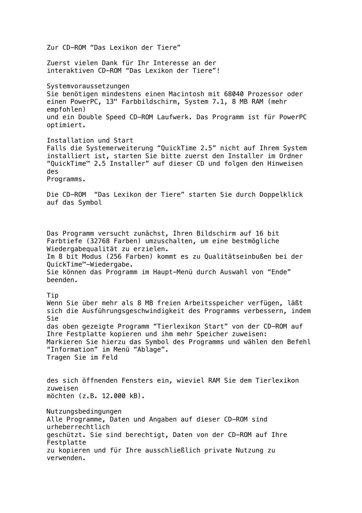 Tierlexikon Readme