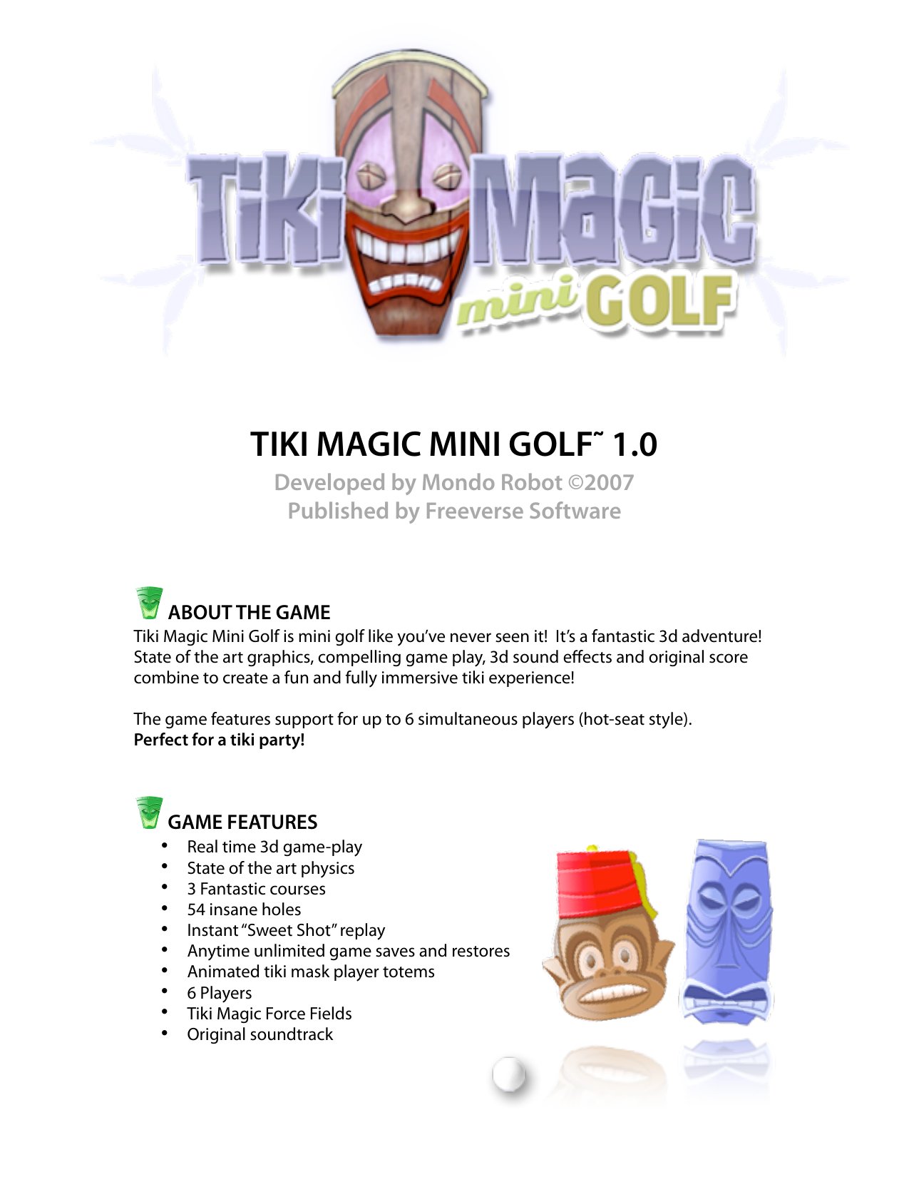 Tiki Magic Mini Golf Manual