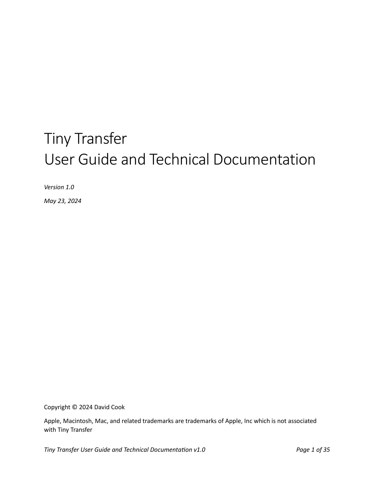 Tiny Transfer User Guide and Technical Documentation