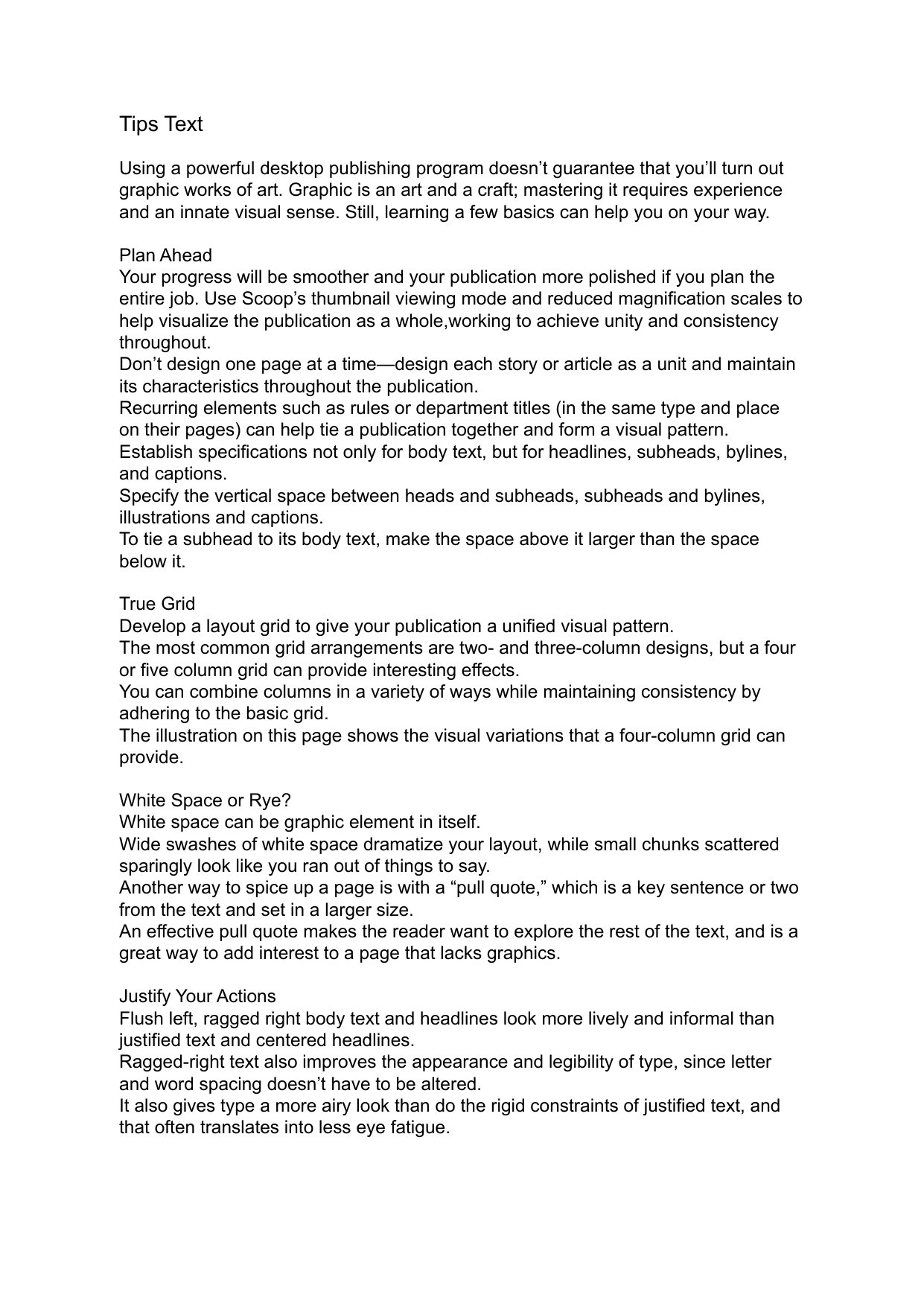 Tips Text