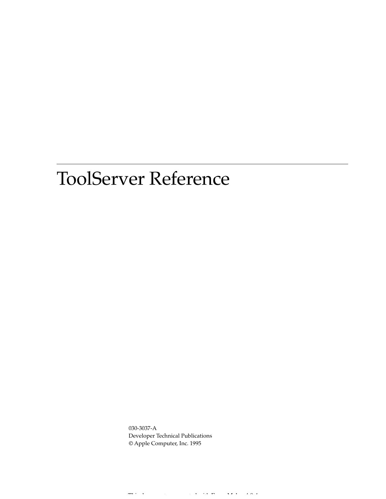 ToolServer Reference