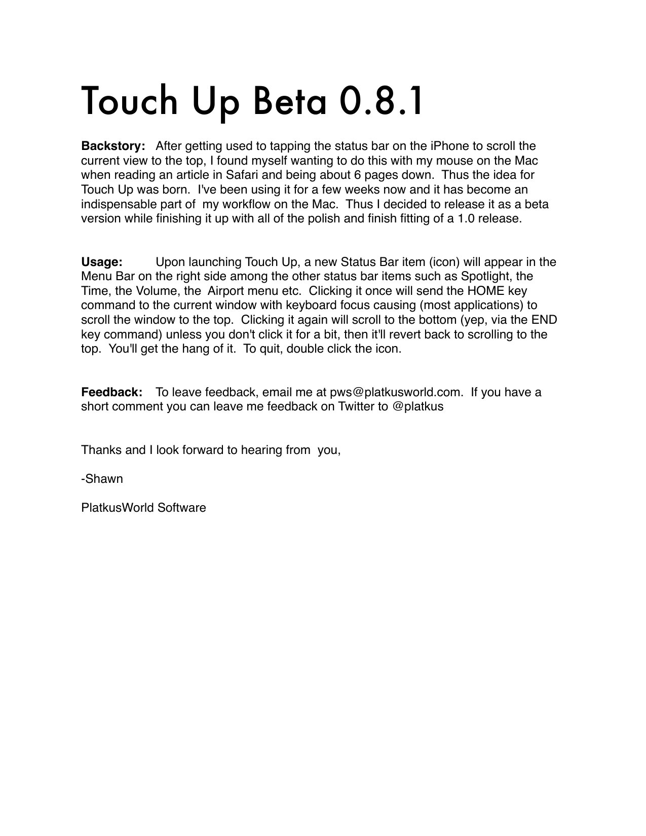 TouchUp ReadMe