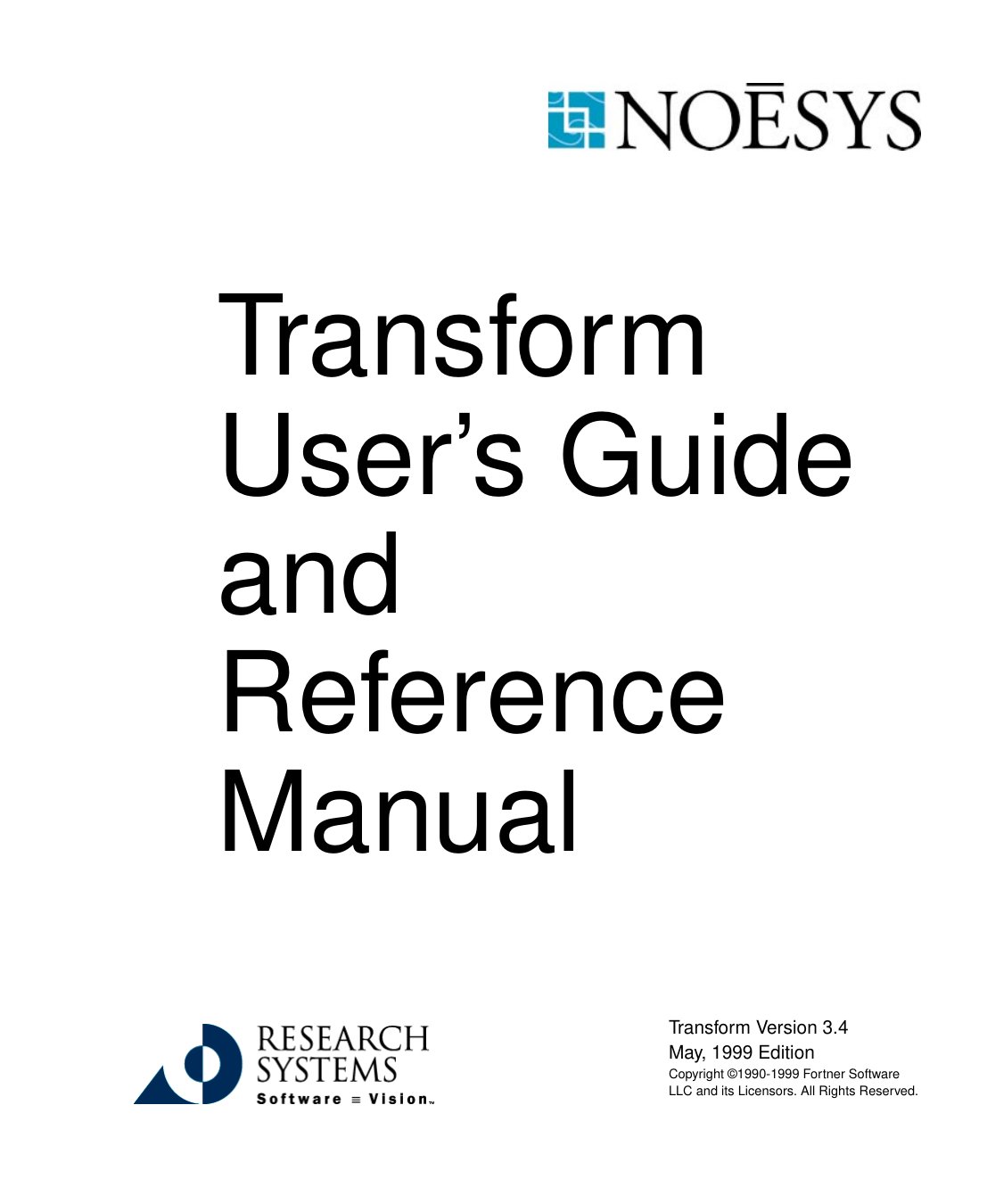 Transform 3.4 Users Guide and Reference Manual