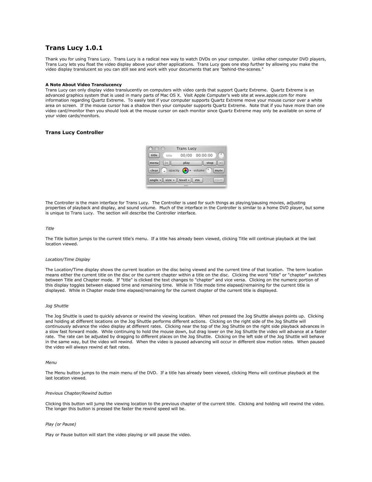 TransLucy Manual