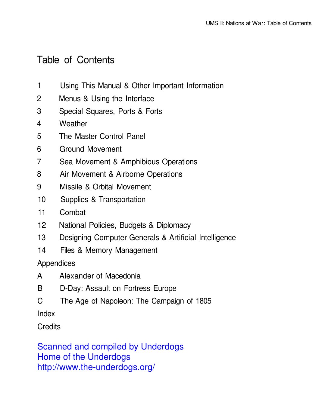 UMS II Manual