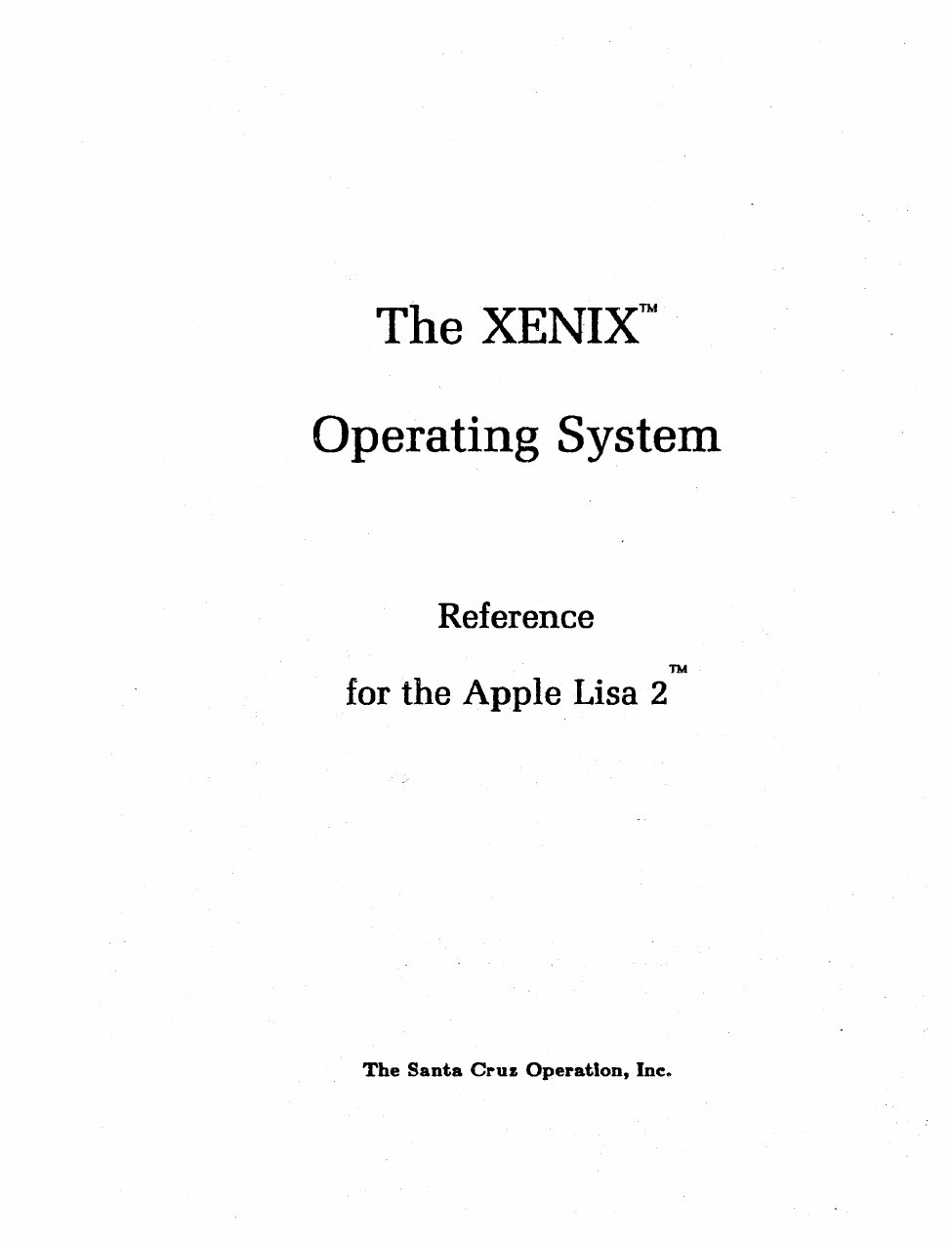 XENIX Lisa 2 Reference May84